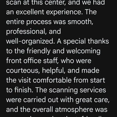 Google review – smooth, professional and well-organized scan experience