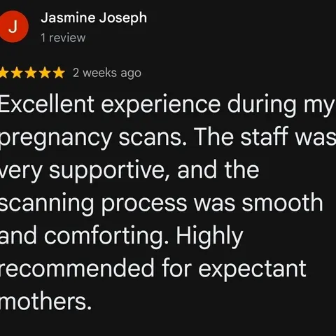 Google review – excellent experience during pregnancy scans